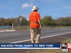 Yankees fan walking from Tampa to NY for charity