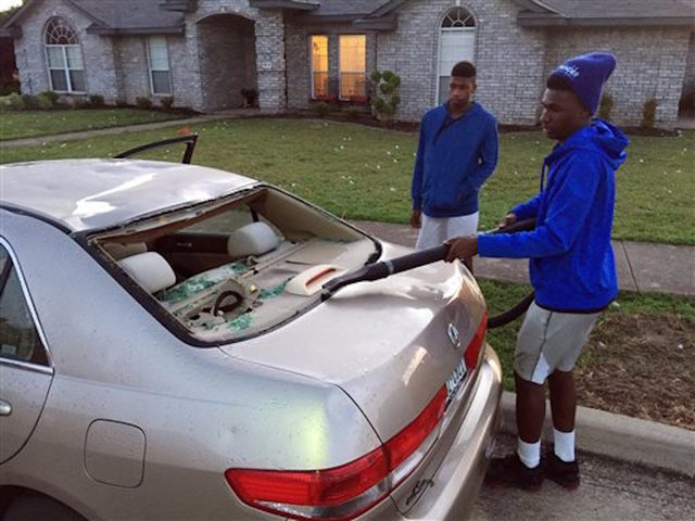 VIDEO: Baseball-sized hail rains down on Texas
