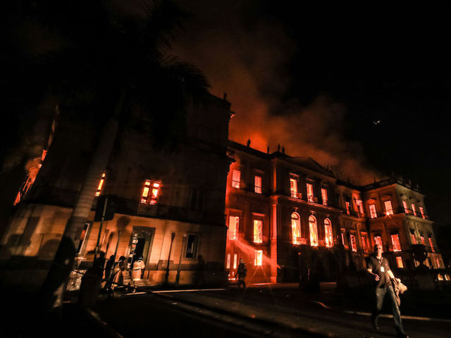 Police, protesters clash after Brazil's National Museum goes up in flames